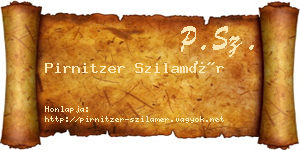 Pirnitzer Szilamér névjegykártya
